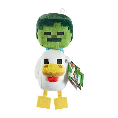 Mattel Minecraft Plush Zombie Chicken Jockey Toy, 8-inch Soft Doll