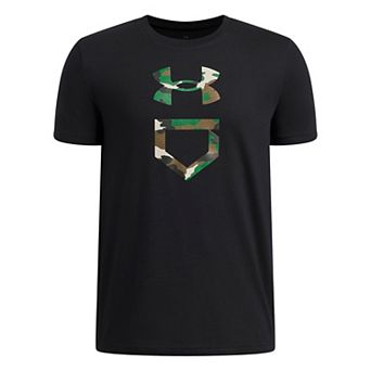 Boys Under Armour Camo Plate Short Sleeve Baseball Graphic Tee