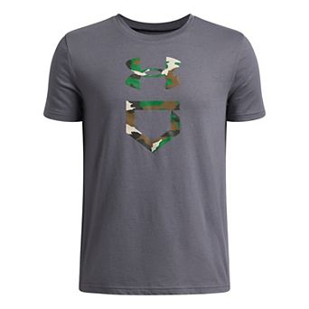 Boys Under Armour Camo Plate Short Sleeve Baseball Graphic Tee