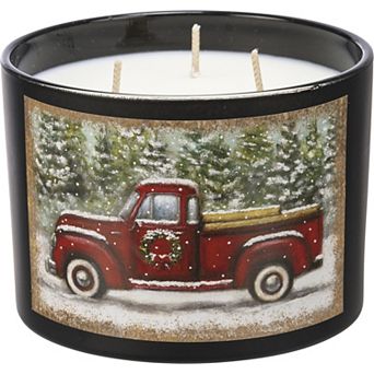 By Kathy Decorative Red Truck Design Spruce Jar Candle