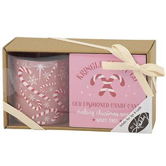 By Kathy Peppermint Kringle Box Sign & Candle Set