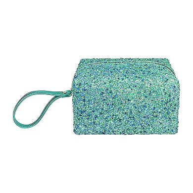 Blue Glitter Cosmetic Bag