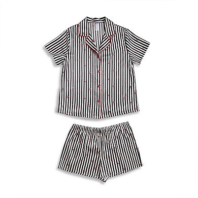 Women's Lilac+London Print 2-pc. Pajama Top & Pajama Shorts Set