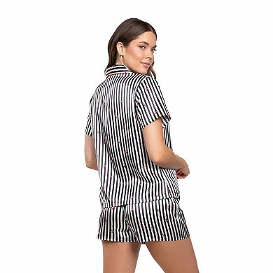 Women's Lilac+London Print 2-pc. Pajama Top & Pajama Shorts Set