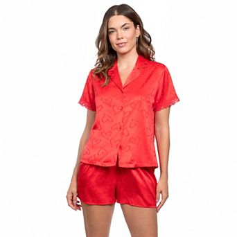 Women's Lilac+London Print 2 pc Pajama Top & Pajama Shorts Set