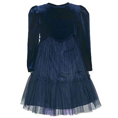 Baby & Toddler Bonnie Jean Velvet to Mesh Float Dress