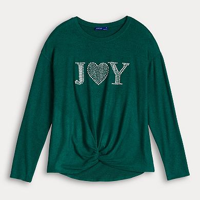 Women's Apt. 9® High-Low Twist Hem Top with Stud Embellishments