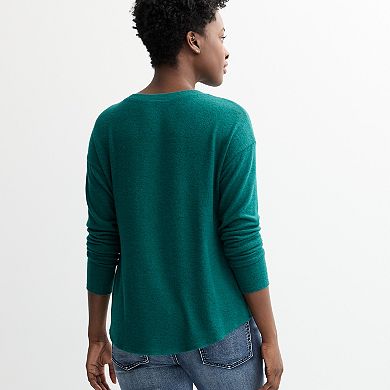 Women's Apt. 9® High-Low Twist Hem Top with Stud Embellishments