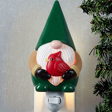 St. Nicholas Square® Gnome Night Light with Cardinal Design