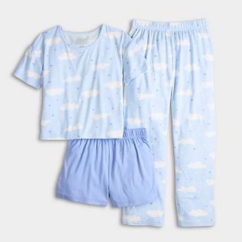 Girls 4-12 Cuddl Duds® 3 pc Pajama Top & Pajama Bottoms Set