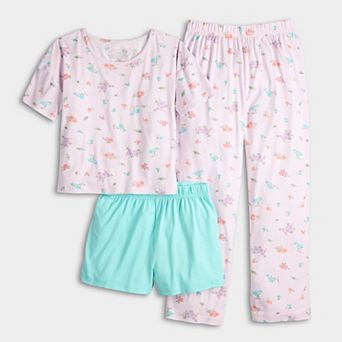 Girls 4-12 Cuddl Duds® 3 pc Pajama Top & Pajama Bottoms Set