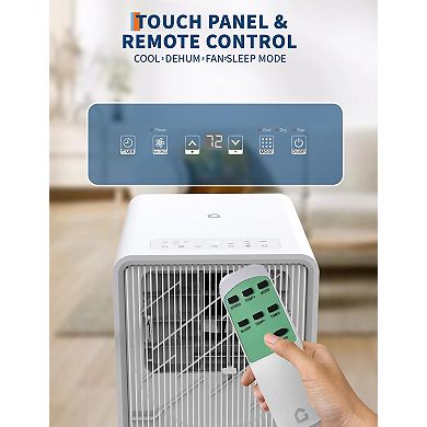 12,000 BTU Drainage-Free Portable AC, 3-in-1 for Bedroom 190-250 Sq.Ft with Remote & Window Kit