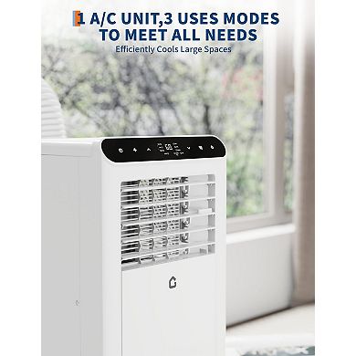 10,000 BTU Portable AC, 4-in-1 Cooling, Heater, Fan & Dehumidifier with Remote for 450 Sq.Ft Rooms