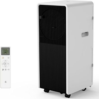 14,000 BTU Portable AC with Remote, 3-in-1 Drainage-Free Unit, Dehumidifier & Fan, Black