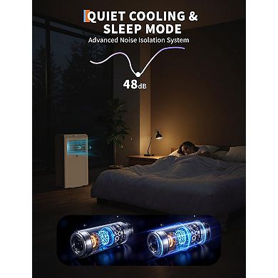 10,000 BTU Portable AC, Dehumidifier & Fan, Cools Up to 450 Sq.Ft with Remote & Sleep Mode