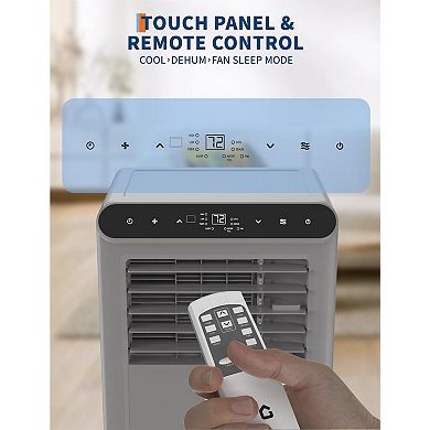 10,000 BTU Portable AC, 3-in-1 Cooling, Dehumidifier & Fan for 450 Sq.Ft, Smart Sleep Mode