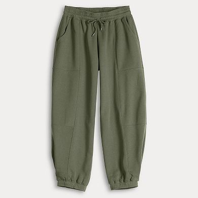 Juniors' Pink Republic Fleece Barrel Leg Joggers