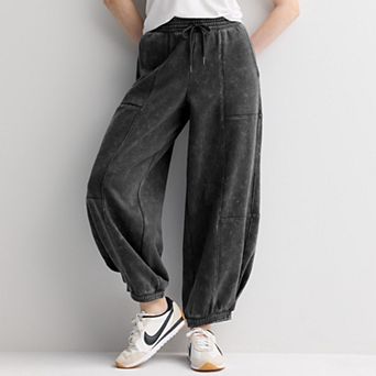 Juniors' Pink Republic Fleece Barrel Leg Joggers