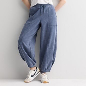 Juniors' Pink Republic Fleece Barrel Leg Joggers