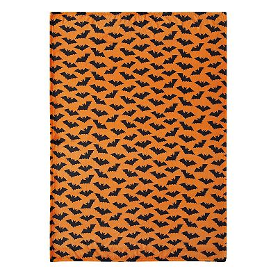Kate Aurora Living Halloween Spooky Bats Rustic Orange and Black Ultra Soft and Plush Throw Blankets
