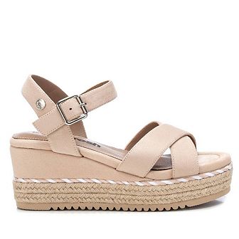 Women's Suede Wedge Sandals By XTI, Beige 17058704