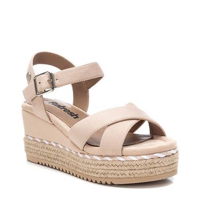 Women's Suede Wedge Sandals By XTI, Beige 17058704