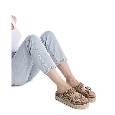 Women's Footbed Jute Wrapped Platform Sandals By Xti 172720