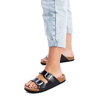 Women's Double Strap Buckle Sandals By XTI 141347