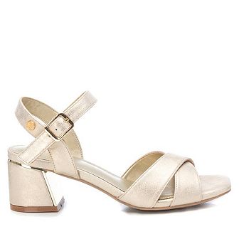 Women's Block Heel Sandals By XTI, Gold 14144301