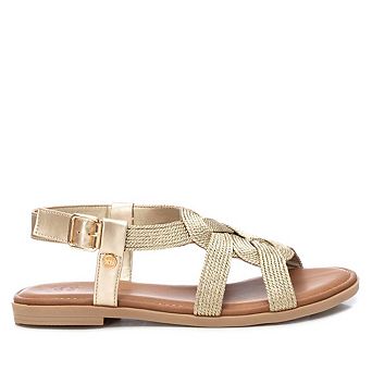Women's Braided Flat Sandals By XTI, Gold 14144701