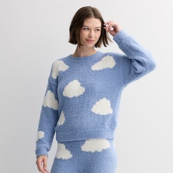 Juniors' Pink Republic Cozy Drop Shoulder Crewneck Pullover