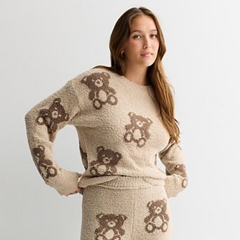 Juniors' Pink Republic Soft Long Sleeve Drop Shoulder Crewneck Pullover