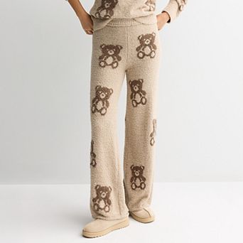 Juniors' Pink Republic Printed Cozy Wide Leg Pants