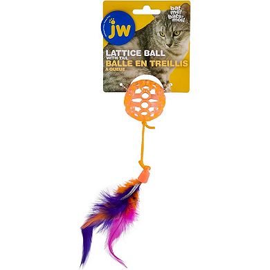 JW Pet Cataction Catnip Infused Lattice Ball Cat Toy With Tail