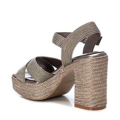 Women's Heeled Jute Platform Sandals By XTI 142741
