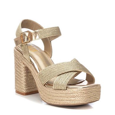 Women's Heeled Jute Platform Sandals By XTI 142741