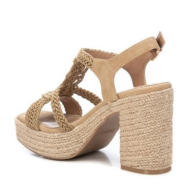 Women's Heeled Jute Platform Sandals By XTI 142839