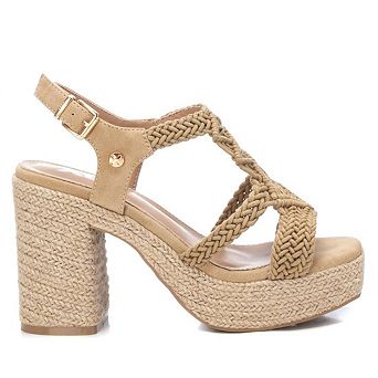 Women's Heeled Jute Platform Sandals By XTI 142839