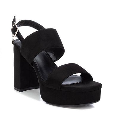 Women's Heeled Suede Sandals With Platform By XTI, Black 14139701