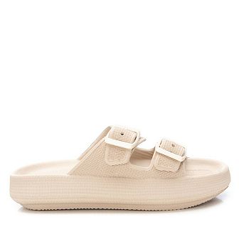 Women's Rubber Flat Sandals By XTI, Beige 14119003