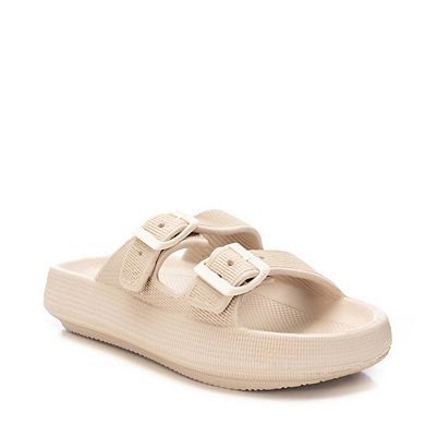 Women's Rubber Flat Sandals By XTI, Beige 14119003