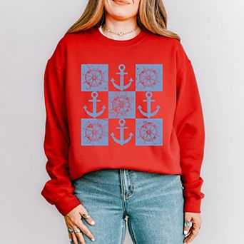 Anchor Wheel Grid - Womens Sweatshirt