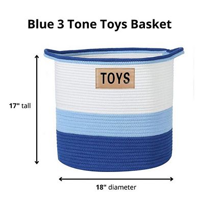 Midlee Blue 3 Tone Toys Basket