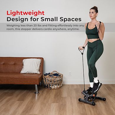 Sunny Health & Fitness Smart Twist Stepper with Resistance Bands