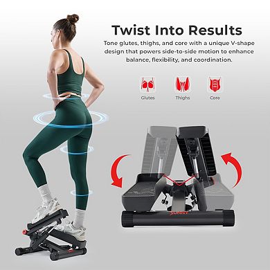 Sunny Health & Fitness Smart Twist Stepper with Resistance Bands