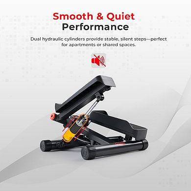 Sunny Health & Fitness Smart Twist Stepper with Resistance Bands