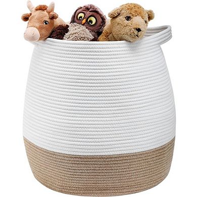 Midlee Rope & Jute Bottom Toy Basket
