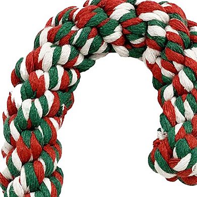 Midlee Candy Cane Rope Christmas Dog Toy (large)- Thick Big Chew Pet Holiday Puppy Toy