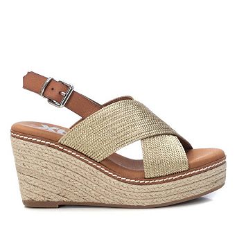 Women's Jute Wedge Sandals By XTI, Gold 4236601