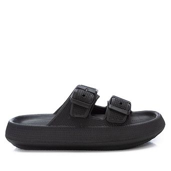Women's Rubber Flat Sandals By XTI, Black 14119006